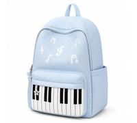 Cemssitu Piano Backpack for Women, Polka Dot Backpack with Keyboard Design, Cute Y2K Music Daypack for Travel, Work and Daily Use (Blue-B,Standard)