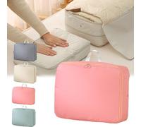 Cemssitu Ultra Space Saving Self Compression Organizer, Heavy Duty Moving Bags, Compression Packing Cubes for Travel, Compression Storage Packing Bags for Clothes, Comforters (Pink,S)