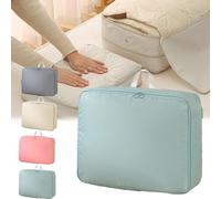 Cemssitu Ultra Space Saving Self Compression Organizer, Heavy Duty Moving Bags, Compression Packing Cubes for Travel, Compression Storage Packing Bags for Clothes, Comforters (Blue,M)