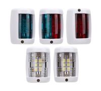 CEMTUKLBP 5Pcs LED Navigation Light Kit, Boat LED Navigation Light, IP66 Waterproof Green Starboard Red Port White Stern Light Set for 12m Vessels, DC12V 0.85W