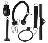 CEMTUKLBP 9Pcs DIY Fitness Equipment Set, Arm Strength Training Rope Pulley System with Steel Loading Pin, Durable Nylon Cable for Home Gym Forearm And Grip Workout