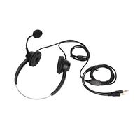CEMTUKLBP Cuffia telefonica con doppio connettore da 3,5 mm, cuffia per PC e uso professionale, auricolare cablato binaurale per il servizio clienti con volume regolabile e microfono, ideale