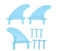 CEMTUKLBP Set di pinne tripli per tavole da surf con copertura morbida, pinne da surf in plastica PVC con viti, pinne leggere e resistenti alla corrosione di colore blu, ideali per tavole da