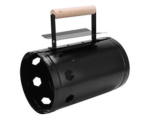 CEMTUKLBP Stufa a Carbone Rapida con barilotto e Manico in Legno Massiccio, accenditore per Camino da Barbecue da Esterno, Forno rapido per combustione del Carbone in Acciaio Inossidabile PE