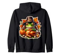 Cena del Ringraziamento Rana Autunno Autunno Zucca Cottagec Felpa con Cappuccio