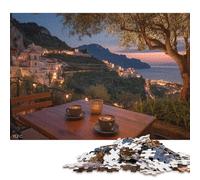 Cena sulla Costiera Amalfitana Adulto 1000 Pezzi Puzzle in Legnos Gioco Education Regalo Per Amore E Amico Per Gioco Familiare Decorazione Interna Unica Stress Relief 1000pcs (75x50cm)