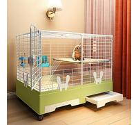 CENAP Box per Piccoli Animali, conigliera, Box in Metallo, Gabbia per Conigli per Interni ed Esterni, con fasciatoio a Doppio cassetto, con rulli, Libero di muoversi, per Cuccioli, Gattini, conigl