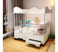 CENAP Conigliera per Interni, Box per Conigli, con Ruote, con Due fasciatoi Estraibili, parapetto rialzato, Gabbia per porcellini d'India per Piccoli Animali, per Conigli, furetti, Coniglietti, RI