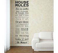 CENCAR SIGNS Adesivi Parete Vinile Rimovibili 'House Rules' Art Deco