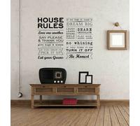 CENCAR SIGNS Adesivi Parete Vinile Rimovibili 'House Rules' Art Deco