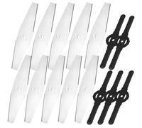 CENCERY 15 Lame di Ricambio per decespugliatore, 10 in Acciaio Inox e 5 in plastica, per decespugliatore e Tosaerba - Compatibili con Bosch, Stihl, Einhell, Flymo, Ryobi