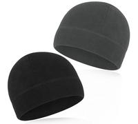 CENCERY 2 Pezzi Cappello Invernale, Cappello da Corsa per Uomo e Donna, Cappello di Cotone, Cappello da Ciclista, Cappello Leggero, sottocasco per Casco da Ciclista (Grigio Scuro + Nero)