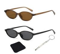 CENCERY Confezione da 2 occhiali da sole Cat Eye da donna con montatura sovrapposta, polarizzati, protezione UV400, montature alla moda per guida e attività all'aperto