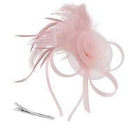 CENCERY Fascinators Rosa Nude per Donne con Piume & Fiori, Elegante Accessorio per Capelli per Matrimoni, Feste in Giardino ed Eventi Royal Ascot