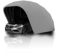 cendbirut Carport in Acciaio Inox Resistente, tendalino Retrattile per Auto, Garage Pieghevole Mobile Semi-Automatico da Esterno, tettoia per Auto a Tutte Le Condizioni atmosferiche,Grigio