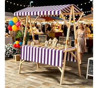 cendbirut Carrello Alimentare Portatile con baldacchino, Carrello di Venditore Alimentare Portatile all'aperto, per Il Mercato Notturno, fiere e Centri Commerciali,Blu,150 * 60cm