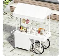 cendbirut Chiosco di vendita di snack con baldacchino e cassetto, carrello del venditore all'aperto, carrello alimentare mobile commerciale, banchina del mercato degli agricoltori del chiosco, per