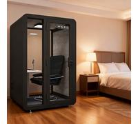 cendbirut Pod per riunioni silenziose con Pannelli acustici, Cabina Ufficio Mobile con Isolamento Acustico, Booth di Lavoro Portatile e Removibile per telefonate Private e Studio.,Nero,55.1 * 47.2in