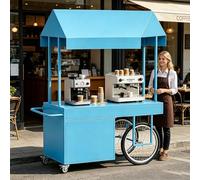 cendbirut Stand del Mercato dei contadini del chiosco, Carrello del Venditore all'aperto con baldacchino, per Uso di Matrimonio, Vendita al Dettaglio e Consegna,Blu,120 * 70cm