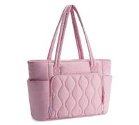 Ceneda Grande borsa tote con cerniera, borsa a mano con scomparto per laptop e portabottiglie, borsa a tracolla con tasca bagnata per lavoro, scuola, viaggi, palestra, rosa, Large