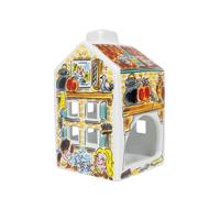 Cenerentola in ceramica dipinta a mano con serratura, scarpa e cenerentola, luce d'atmosfera per la casa