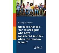 Cengage Learnin A Study Guide for Ntozake Shange's "for Colored Girl (Tascabile)