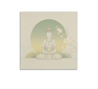 CENGLIS Poster con Buddhismo indiano neo, luce cinese - Buddha seduto a colori, arte moderna artistica da parete su tela, decorazione artistica da parete, 50 x 50 cm, senza cornice