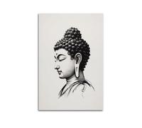 CENGLIS Poster con Buddhismo indiano realistico, con testa di Buddha, moderno, decorazione artistica da parete, 20 x 30 cm, senza cornice