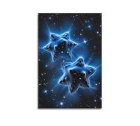 CENGLIS Poster con stelle gemelle in Gemelli, stampa moderna su tela, decorazione artistica da parete, 50 x 75 cm, senza cornice