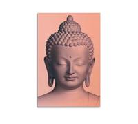 CENGLIS Stampa artistica da parete con statua di Buddha monocromatica con Buddhismo religioso, decorazione artistica da parete, stile moderno, 60 x 90 cm, senza cornice