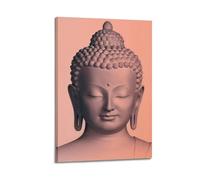 CENGLIS Stampa artistica da parete su tela con statua di Buddha monocromatica con Buddhismo religioso, moderno, 20 x 30 cm, con cornice