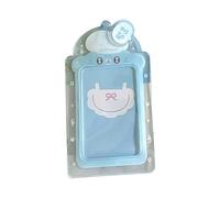 CENGPXGH Custodia per carte di credito da 7,6 cm, C, Taglia unica, Bellezza | Fototessera protettiva impermeabile in PVC per la scuola e i pendolari quotidiani con ciondolo a catena per zaini