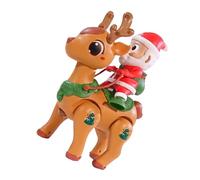 Cenifin Automated Santa Riding Reindeer Toy Plays Holiday Music with Multicolor Lighting Indoor Outdoor Christmas Celebration Gift Electric Moving Santa Claus Toy