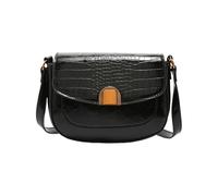Cenifin Elegante pietra texture PU avambraccio ascelle borse ascelle leggere borse a tracolla liberi Satchel multiuso in pietra contemporanea, Nero