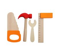 Cenifin Giocattolo educativo per bambini, strumento in legno, martello, chiave inglese, righello STEM, giocattolo educativo di ruolo per bambini