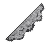 Cenifin Horror Cappotto di pizzo nero sciarpa con ragnatela e dettagli del pipipistrello per feste Hallows 78,4 x 19,7 pollici Halloween camini sciarpa