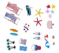 Cenifin Scena Spiaggia Decorazione Set Con Conchiglie Realistiche SandSedia Parasol Per I Bambini Così Fare Giochi Gioco Scena Display Accessori Educazione Per Giocare Giocattoli