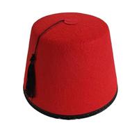 Cenifin Tarboosh Fez Da Uomo Universale Rosso Pouf Marocchino Rotondo Traspirante Nappe Turche Cappellino Giocare Di Ruolo Copricapo Turco Marocchino Per Feste, Colore: rosso, Taglia unica