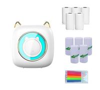 CENMEN Stampante termica mini stampante portatile per foto con cattiva domanda con carta termica + carta adesiva + penna a colori