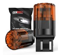 Cenmoll Lampadina W21/5W giallo ambra, 3200LM super luminosa 12V-24V T20 7440 7443 W21W LED per luci di posizione posteriori, indicatori di direzione e luci diurne, confezione da 2