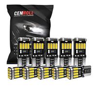 Cenmoll T10 501 W5W Ampoule LED Blanc, Super Lumineux 168 194 501 W5W Ampoules LED Canbus Sans Erreur pour Lampes de Lecture Intérieures Plaque d'Immatriculation Plafonniers Feux Latéraux, Lot de 10