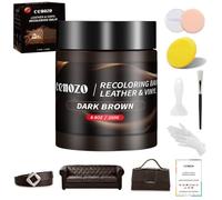 cenozo 250g Marrone Scuro Kit Riparazione Pelle,Smacchiatore Sedili Auto,Ripara Pelle Divano Graffio,Pelle Rinnova Volante in Pelle,Tintura per Pelle Scarpe,Giacca,Sofa,Sedili Auto