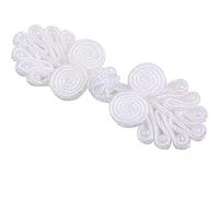 CENPEK 10 paia di bottoni cinesi a forma di rana, chiusura per maglioni, mantelli, cappotti, sciarpe, cardigan e costumi, colore bianco