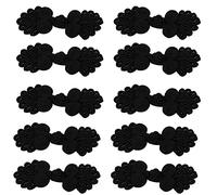 CENPEK 10 paia di bottoni cinesi a forma di rana, chiusura per maglioni, mantelli, cappotti, sciarpe, cardigan e costumi, colore nero