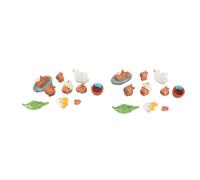 CENPEK 10 pezzi Mini Capibara in resina Miniature Capibara Figure Piccoli animali in resina Ornamenti per Bonsai Paesaggio in miniatura Desktop Dollhouse Decorazione