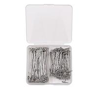 CENPEK 100PCS Spilli a T per Teste di Parrucche Spilli Dritti per Parrucche in Acciaio Inossidabile da 1,5 e 2 Pollici con Scatola di Plastica per Artigianato a Maglia Cucito Gioielli