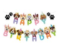 CENPEK 11 pezzi di decorazioni per torte con faccia di cane, striscioni per feste, striscioni per cani, compleanno, bandiera, decorazioni per torte, per feste di compleanno a tema animali domestici