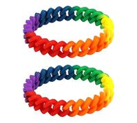 CENPEK 2 Pezzi Braccialetti Arcobaleno in Silicone Intrecciato Braccialetti Arcobaleno Braccialetti Gay Pride Braccialetti Arcobaleno Braccialetti Unisex Gay Pride dell'Amicizia