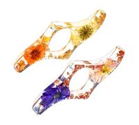 CENPEK 2 Pezzi Porta Pagina con Anello per il Pollice, Segnalibro per il Pollice Porta Pagina con Fiori Secchi,
