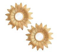 CENPEK 2 Pezzi specchi da Parete Moderni Piccoli Rotondi con Decorazioni Floreali, Accessori per la casa per Camera da Letto, Soggiorno e Sala da Pranzo